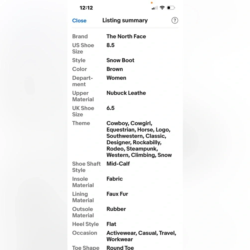 The North Face 8.5 Shellista II Dachsund Brown Leather Winter Snow Boot Faux Fur